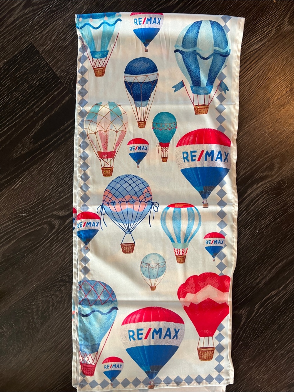 REMAX Blue & Red Hot Air Balloon Silk Scarf